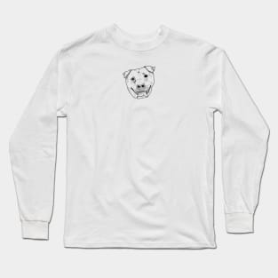 Staffy b&w linework Long Sleeve T-Shirt